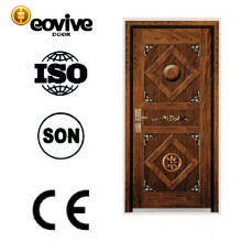 Top quality steel MDF wooden surface armoured door